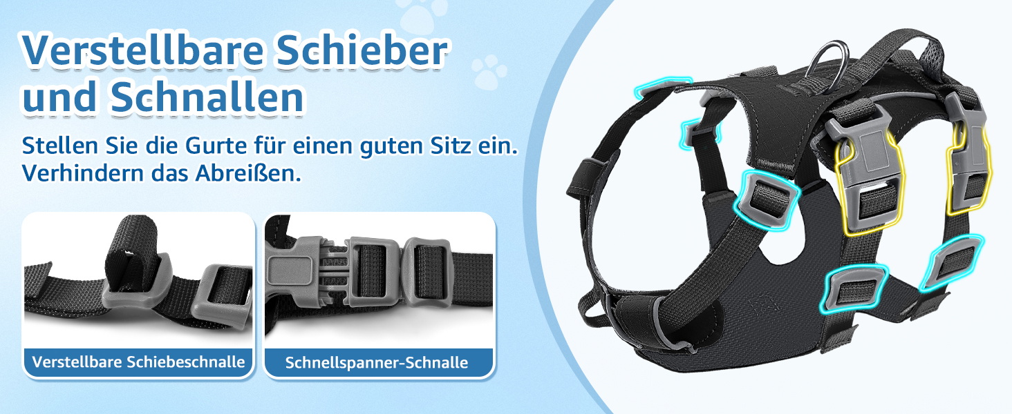 Шлейка для собак маленьких та середніх порід, легка та дихаюча, не тягне, з ручкою, світловідбиваюча, нейлон, з переднім кріпленням, для прогулянок та повсякденного використання, чорна, розмір S