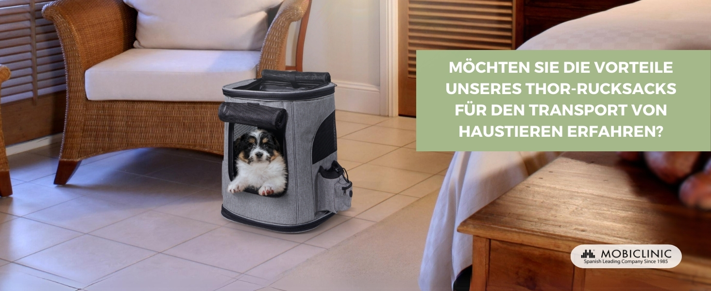 Рюкзак для котів та собак Mobiclinic® Pets Thor, сучасний, складний, з сітчастими вікнами, аксесуарами, подвійними ручками, регульований, 30x25x40 см