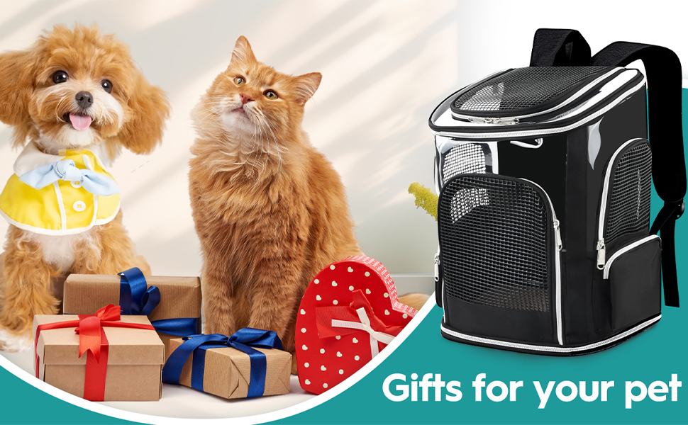 Рюкзак для кота та собаки: зручний та легкий для подорожей та прогулянок (до 9 кг), з сіткою та мискою, чорний