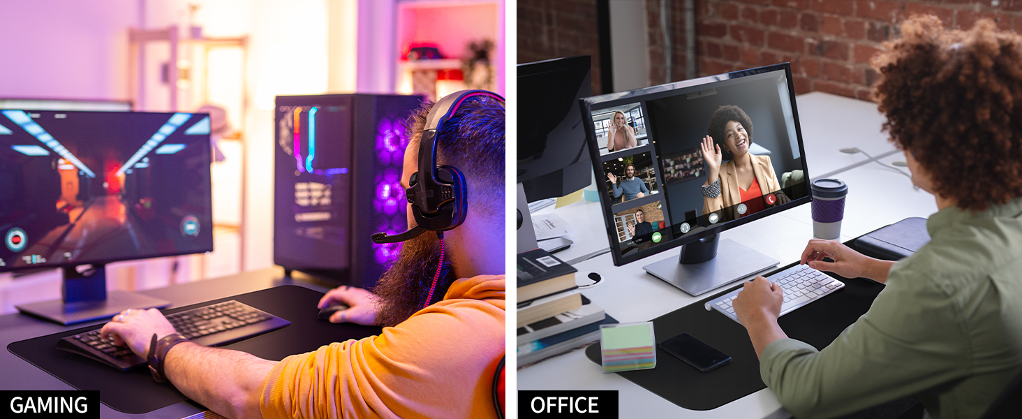 TECKNET XXL килимок для миші Speed Gaming, 900x400 мм, чорний, для геймерів, вологостійкий, з покращеною поверхнею для точності та швидкості, з неслизькою гумовою основою