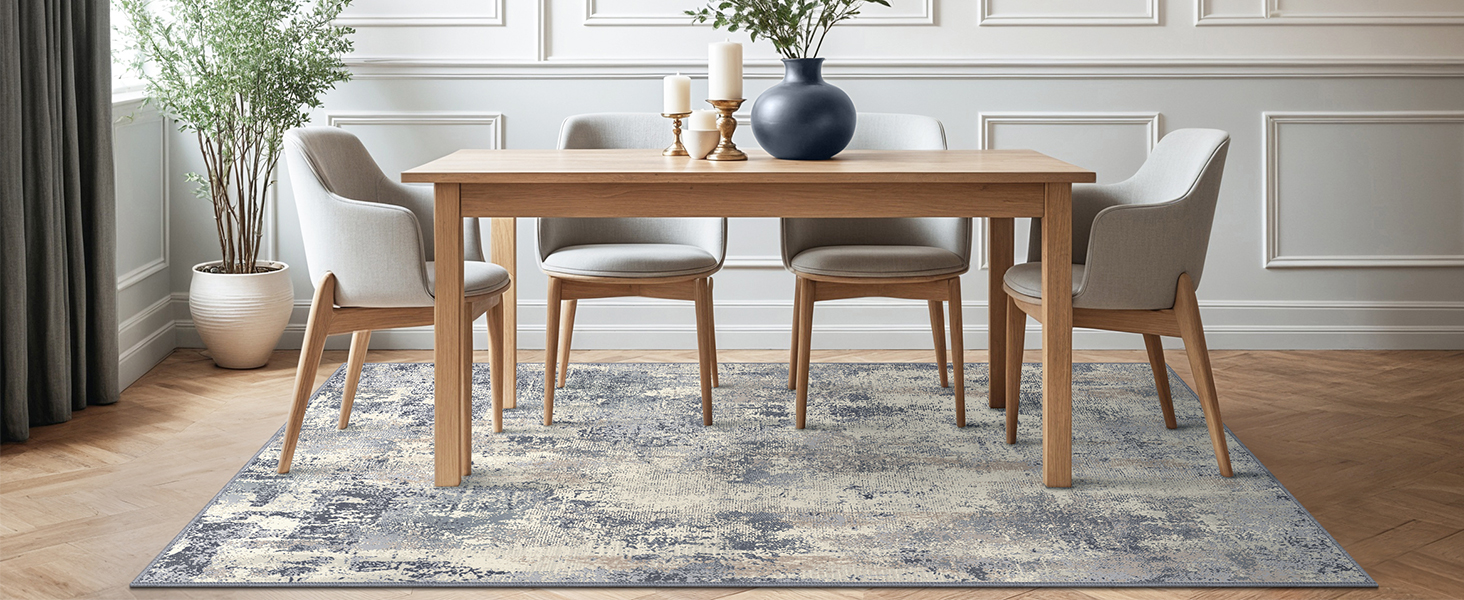 Килимок для вітальні BEIMO, абстрактний дизайн, короткий ворс, 120x170 см, антиковзаючі, для спальні, ванної, кухні, коридору, блакитний