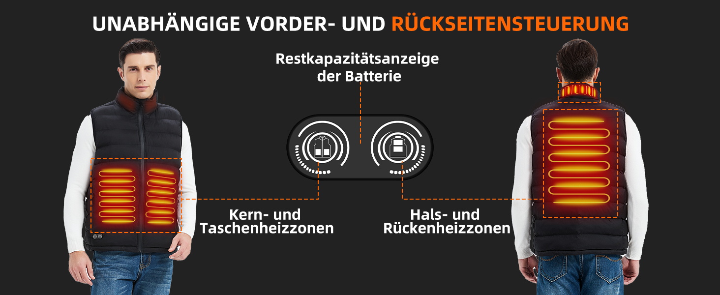 Електрична гріюча жилетка для чоловіків з акумулятором USB, 10000mAh, 4 зони нагріву, 3 режими температури, для зимових прогулянок, машинне прання