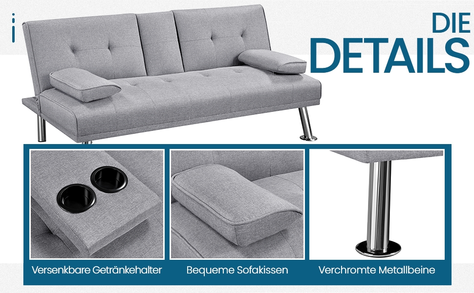 Yaheetech Folding Sleeper Sofa