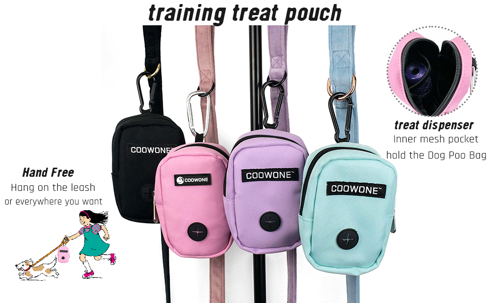 Сумка для ласощів та пакетиків для вигулу собак COOWONE, рожевий колір
