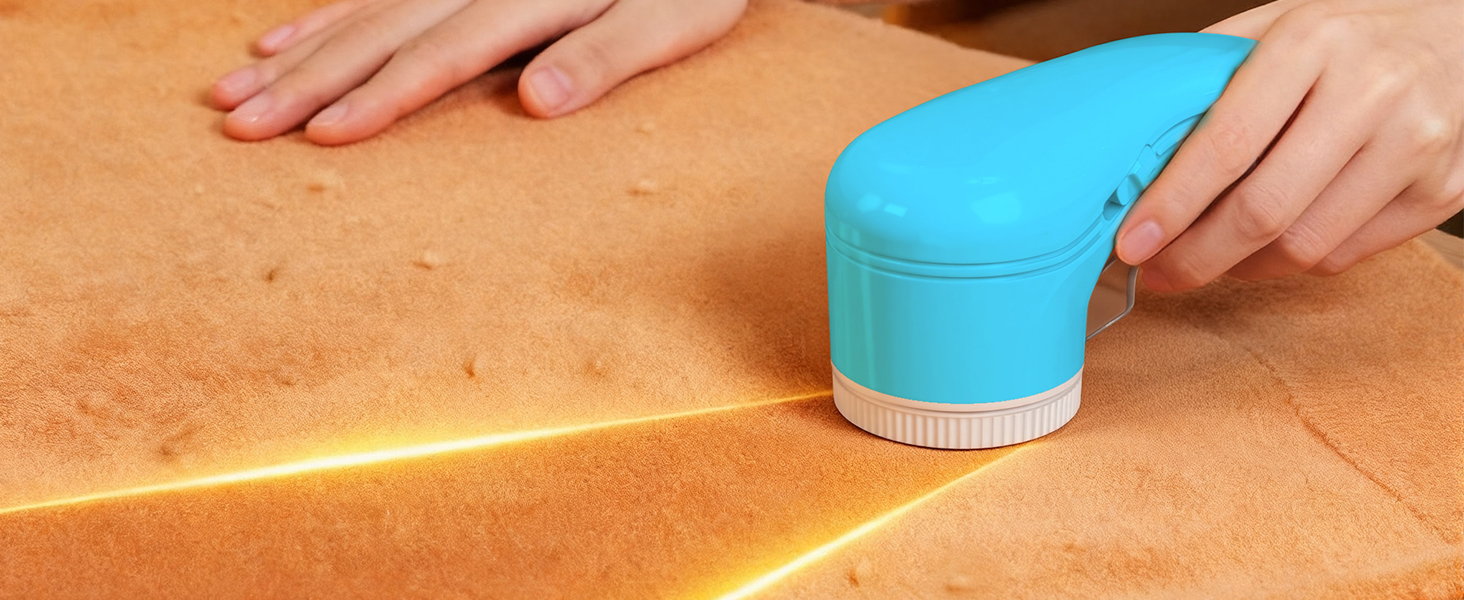 Електричний видалення ворсу для одягу та килимів, USB, 3 леза, блакитний