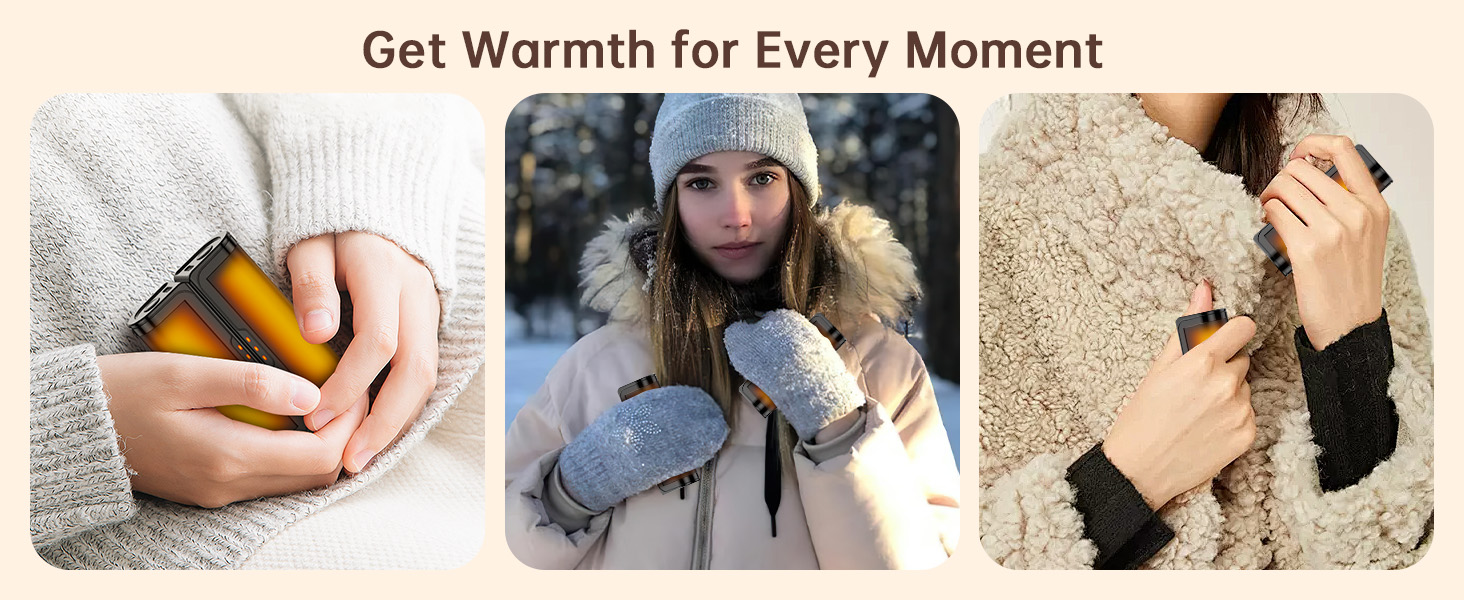 Jonwall Електричні кишенькові грілки для рук 2 шт., USB-зарядка, 3 рівні нагріву, для кемпінгу, гольфу, теплий подарунок, чорний