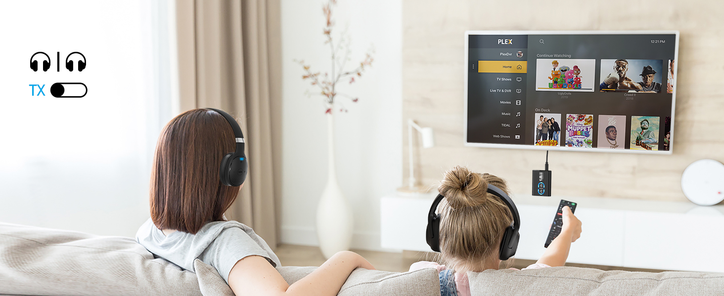 Bluetooth адаптер 1Mii ML300 для ТБ та навушників, трансмітер та ресивер, чорний
