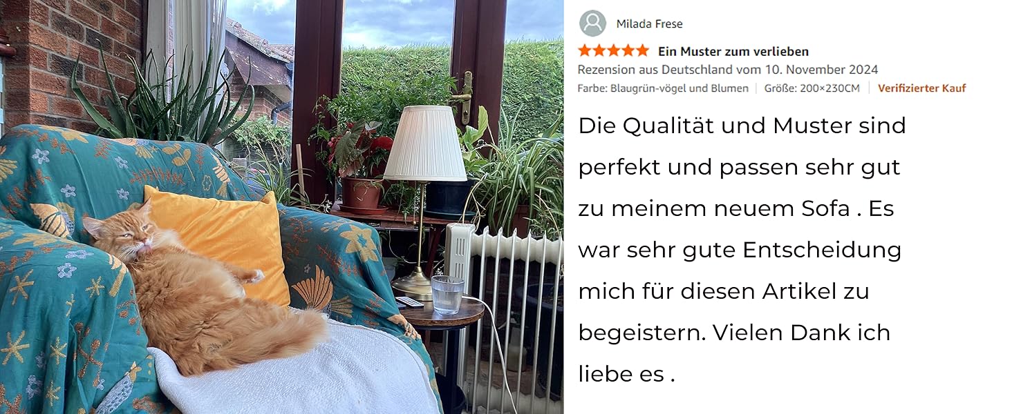 Двостороння бохо-плед блакитно-бежевий з бахромою, 150x200 см, з бавовни. Підходить для дивану, крісла, ліжка. Плед з малюнком птахів та квітів, для відпочинку та перегляду телевізора.