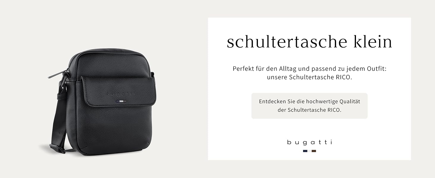 Bugatti Rico Mini Crossbody: Сумка на плечі з екошкіри, чорна