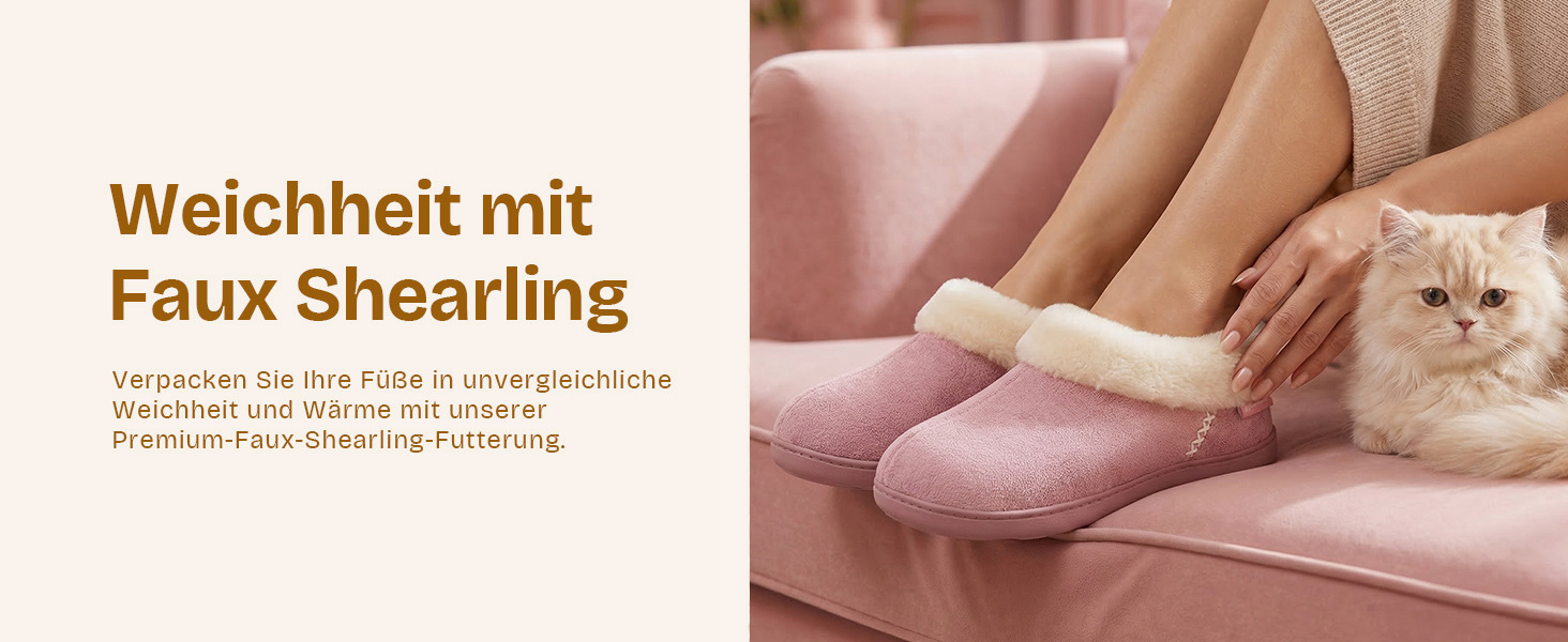 Жіночі зимові капці EverFoams з ефектом пам'яті (Memory Foam), теплі плюшеві та протиковзкі, колір Rose, розмір 40/41 EU