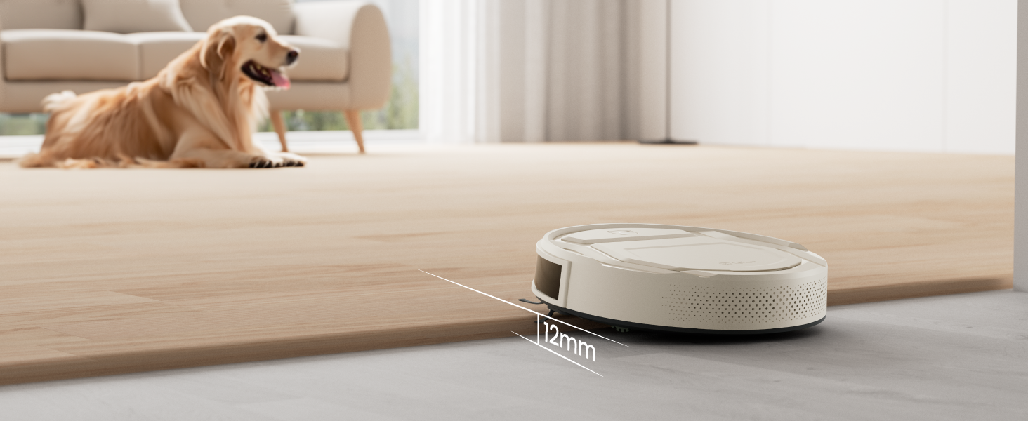 Робот-пилосос LEFANT M210P Champagnergrau: потужність 2200Pa, 120 хв роботи, Wi-Fi, для килимів, шерсті тварин та твердих підлог