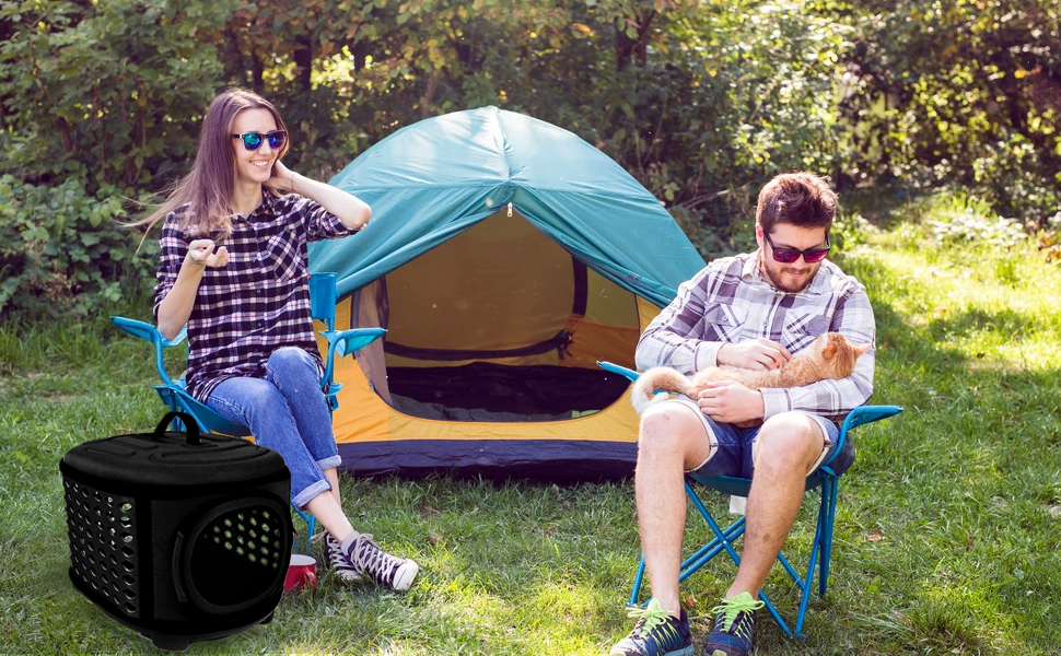 Складана переноска для кота, переноска для кота/маленьких собак, чорна, з м'яким матом