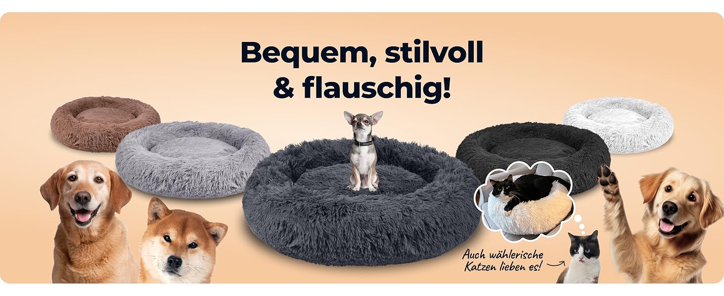 Belune® Лежанка для собак [знімний, washable cover] - Оригінал - [L, 100 см, темно-сірий] Корзина для собак, ліжко для котів, лежанка для собак, м'яка лежанка для собак великих, середніх та маленьких собак L (100 см) Темно-сірий