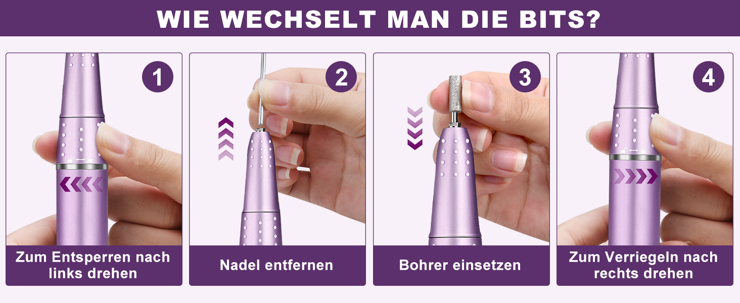 Електричний фрезер для нігтів, 45000 об/хв, професійний манікюрний апарат з LED-дисплеєм, бездротовий набір для манікюру та педикюру