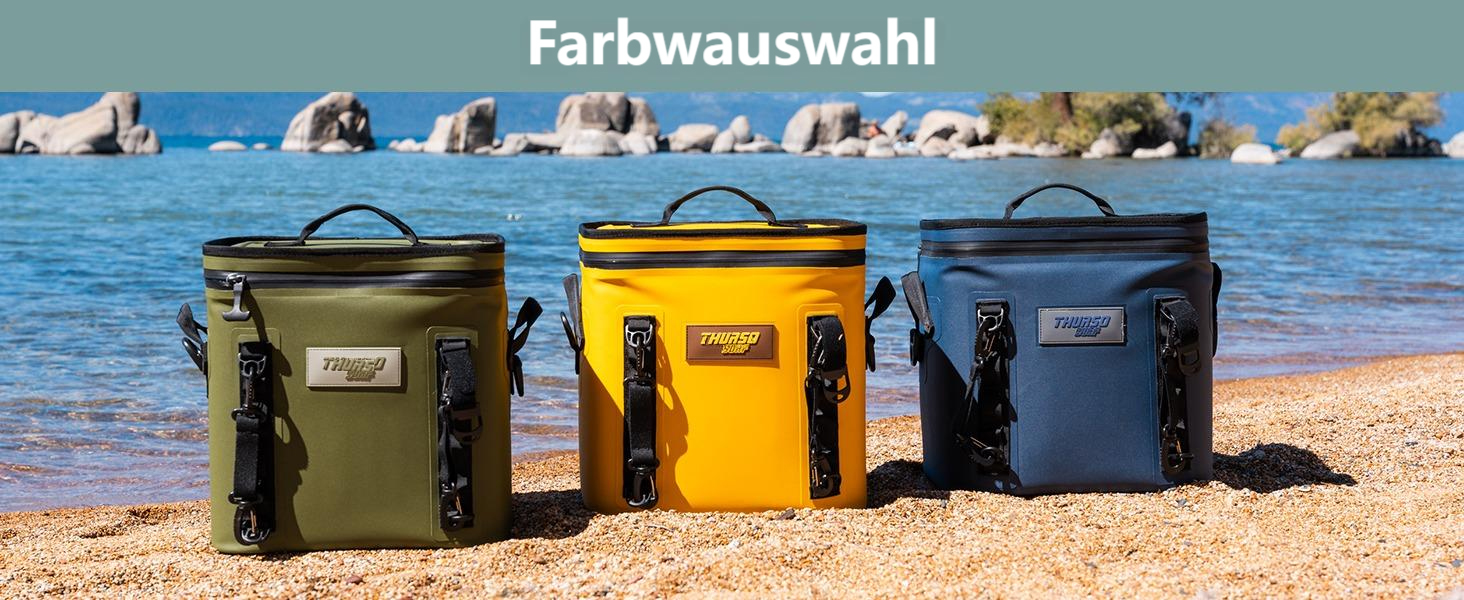 Thurso SURF Soft Cooler 24 Can — Термосумка для напоїв на 24 банки, 48 годин ізоляції, водонепроникна, для пляжу, кемпінгу, каякінгу, паделбордингу (сірий/чорний)
