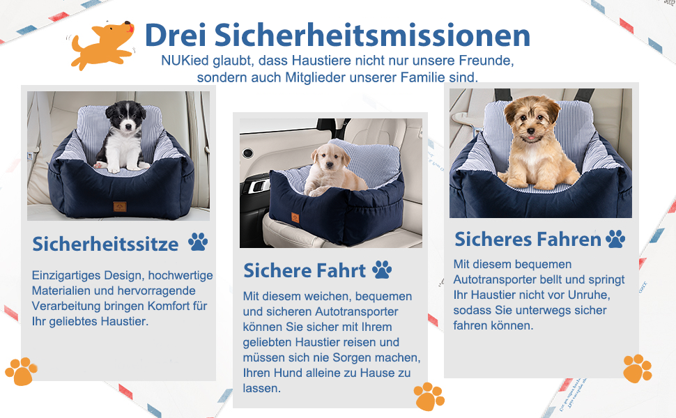 Автомобільний лежак для собак, миючий, стійкий до плям, синій, середній. Зберігання та супер м'яка бавовна PP. Безпечний та зручний для собак.