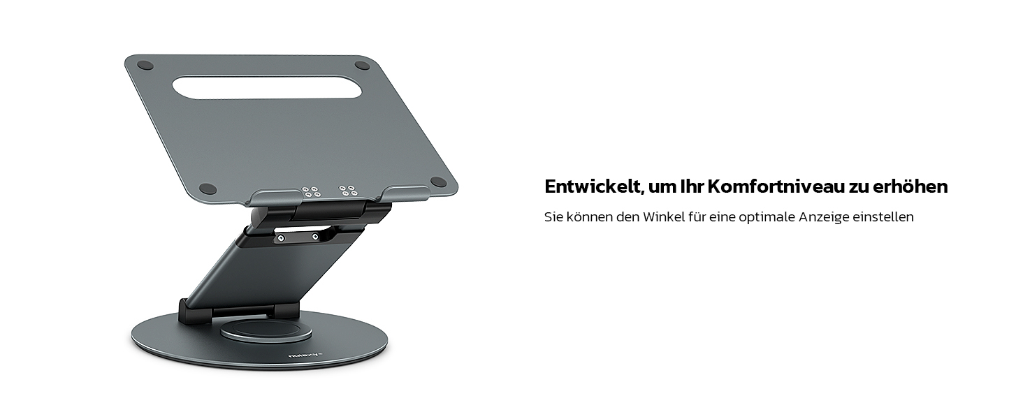 NULAXY Adjustable Laptop Stand - 360° Swivel Base, Height Adjustable up to 20