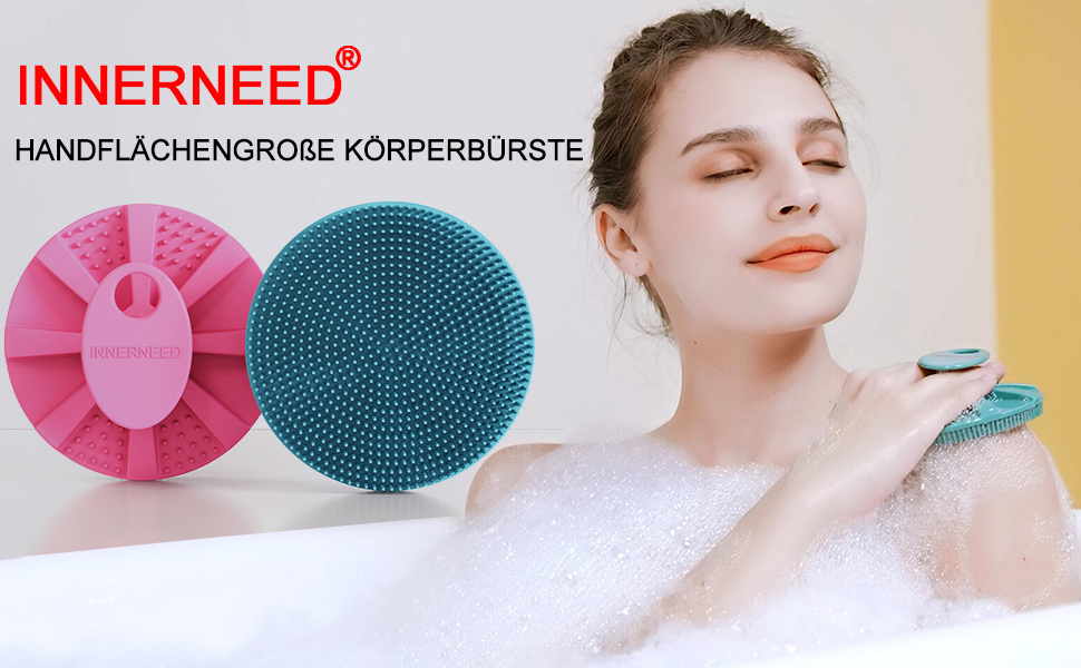 Скрабер для тіла INNERNEED з м'якого силікону, щітка для душу, чорний