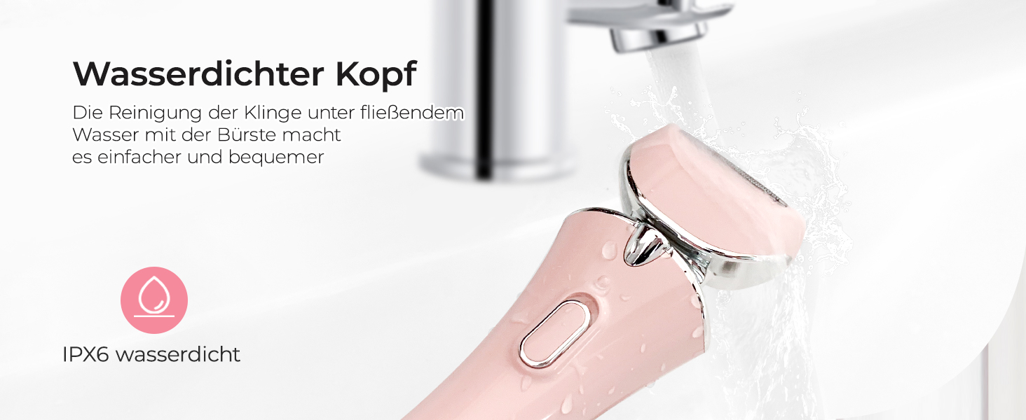 Електричний жіночий триммер для тіла: безболісне гоління ніг, бікіні та під пахв, бездротовий, акумуляторний, для мокрого та сухого використання, рожевий