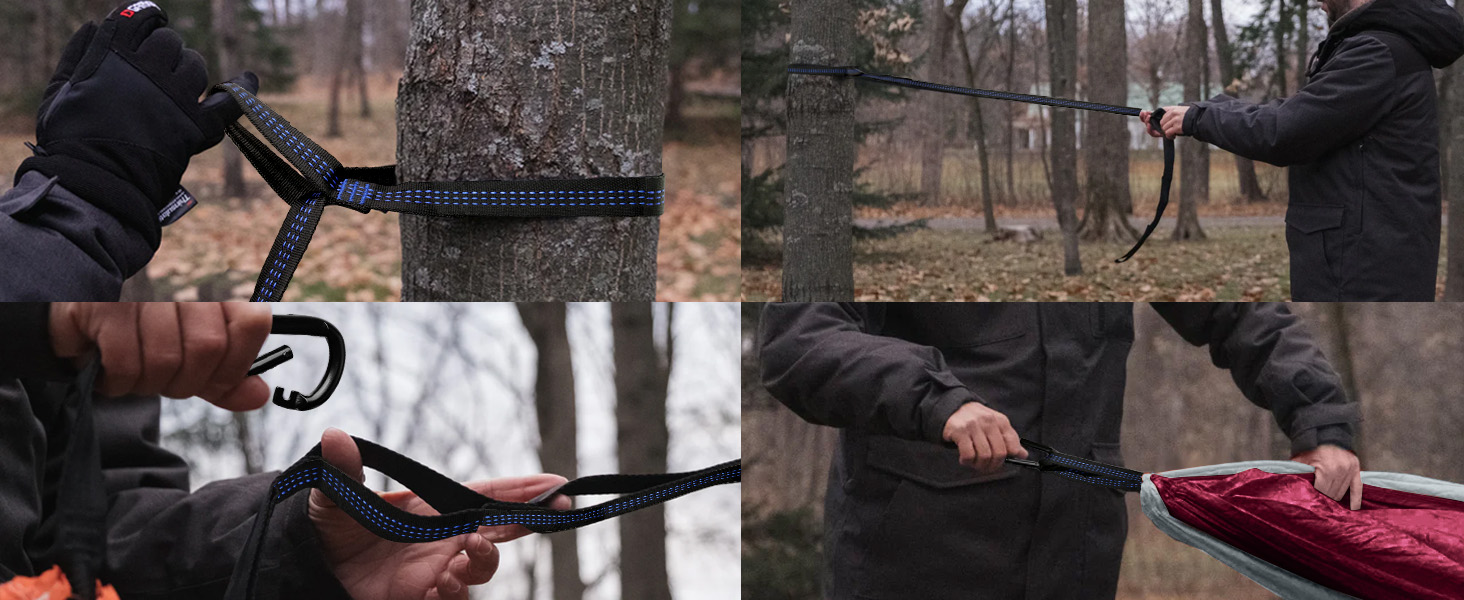 Гніздо-гамак для відпочинку на відкритому повітрі: двомісний, 300 x 200 см, ультралегкий, 300 кг, нейлон, дихаючий, для кемпінгу, відпочинку в саду та на пляжі (Бургунді)