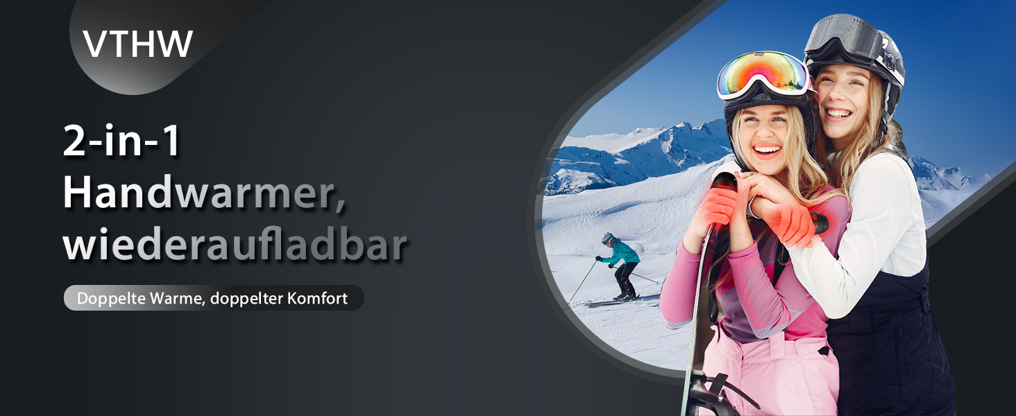 Електричні грілки для рук, набір 2 шт. - 20 годин тепла, USB, 3 температурні режими, для спорту та Raynaud's, сірий