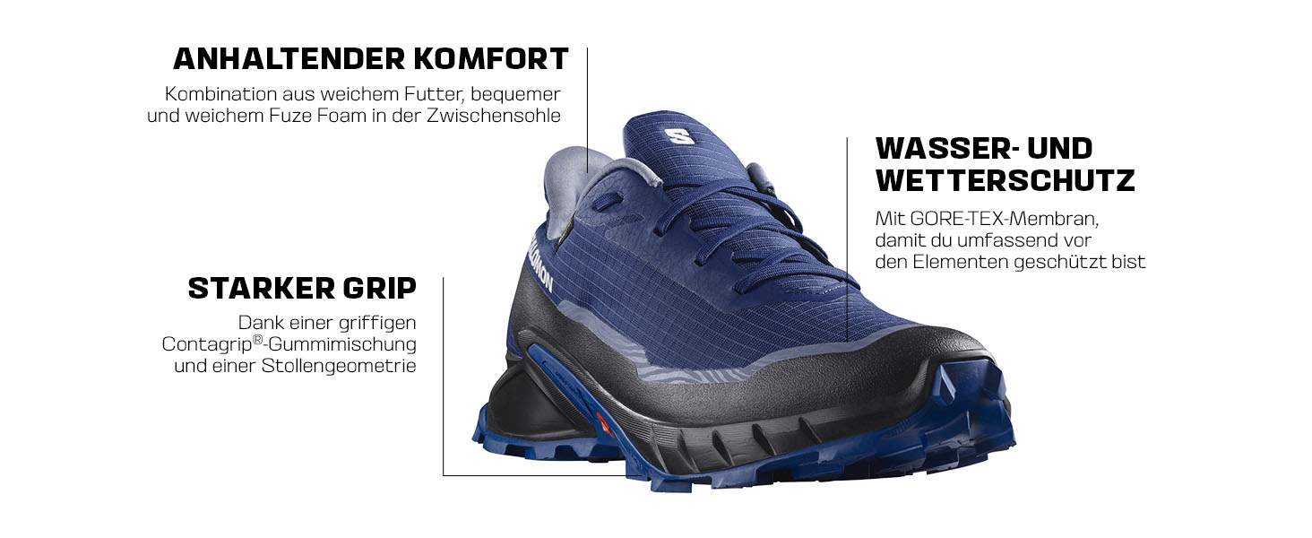 Кросівки для трейлраннінгу Salomon Alphacross 5 Gore-Tex, чорний, 44 EU
