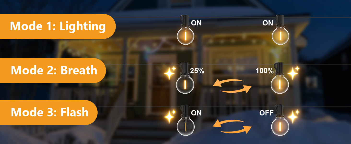 Льо́хкова гірлянда з 50+2 LED-лампочками, 45 метрів, IP45, тепле біле світло, для саду, тераси, святкування, з пульт дистанційного керування