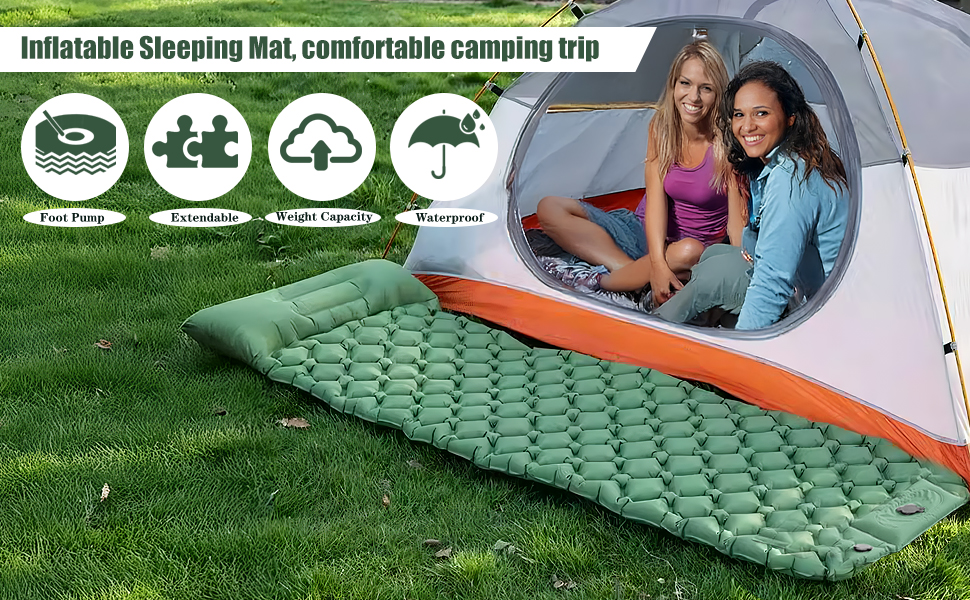 Надувна туристична матрац Isomatte для кемпінгу та відпочинку на природі. Розмір 1.9 м x 0.6 м, з самонадувною системою та насосом. Підходить для дітей та дорослих.