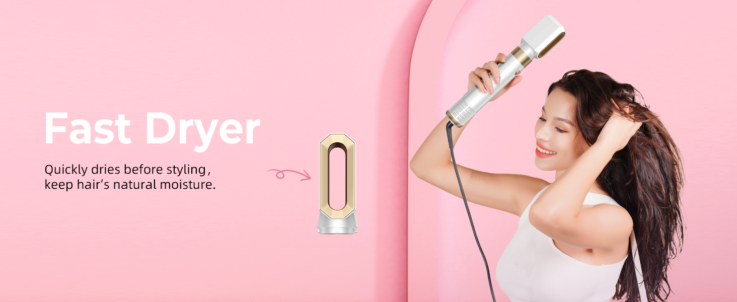 Atopskins Pro Air Styler 6 в 1: Фен-щітка, плойка, стайлер для волосся, сушка, укладка, для всіх типів волосся