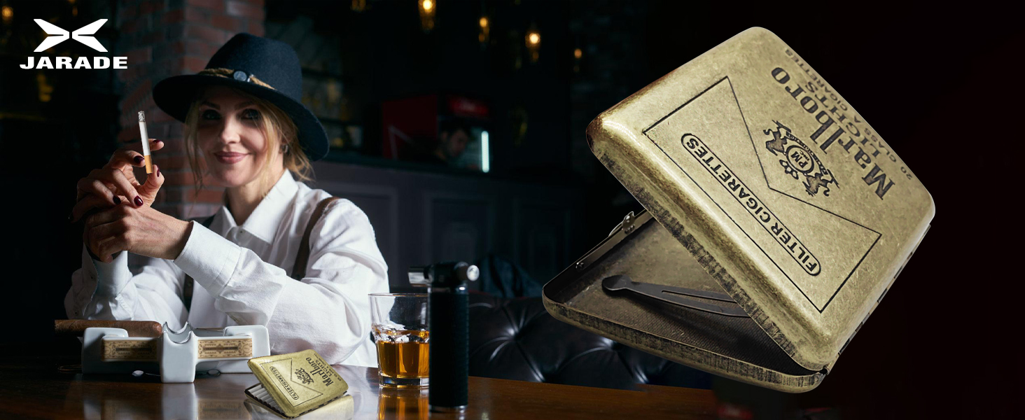 Металеве етажерка для сигарет на 20 штук, сімейний дизайн, нержавіюча сталь, підходить для чоловіків та жінок, 2 шт. (1 шт. Marlboro)