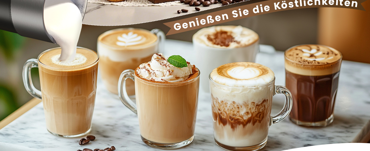 Електричний піноутворювач для молока Morpilot 4-в-1, 240 мл, 400 Вт, з нержавіючої сталі з антипригарним покриттям, для лате макіато та капучино