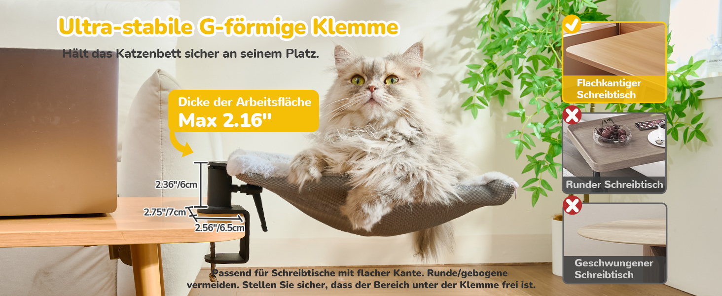 Підвісне ліжко для котів CATISM, 360° обертання, сірий колір, до 20 кг