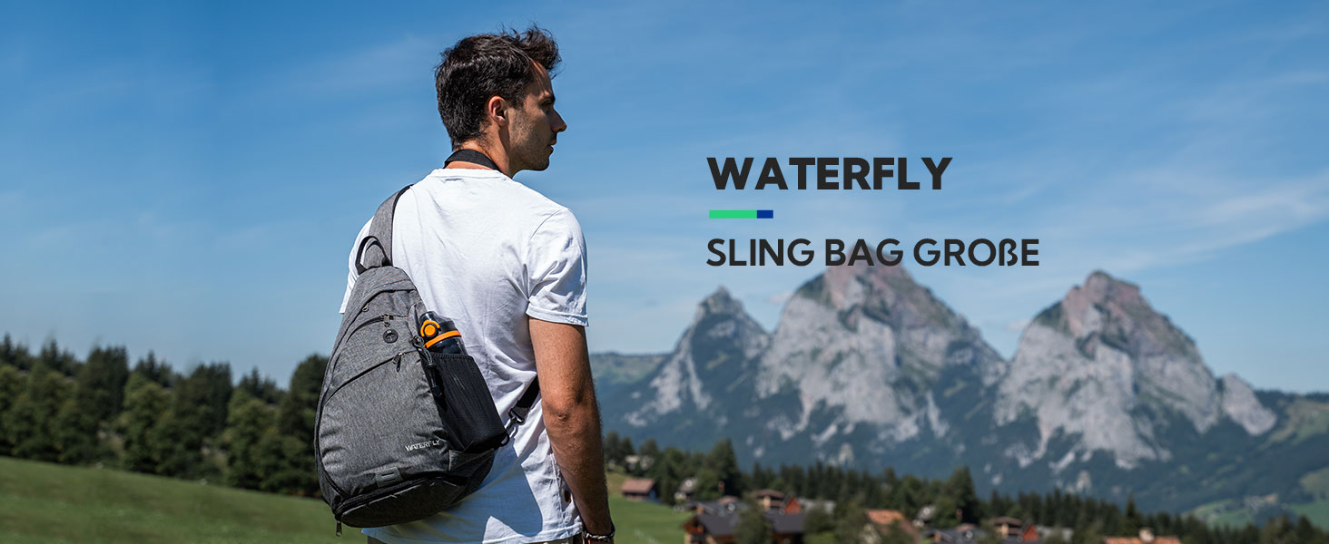 Сумка через плече Waterfly - спортивна, для туризму, велопоходів, подорожей (Pfauenblau)