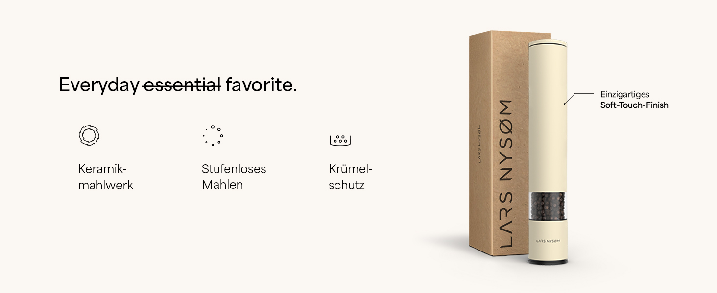 Мельниця для перцю LARS NYSØM ручна велика (28,8 см) з регульованим керамічним млинком | Мельниця для солі та перцю | 1 шт. (Carbon Black) XL | Окрема мельниця