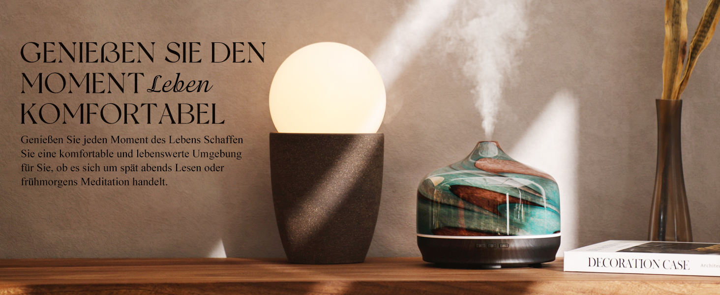 Дифузор ароматної олії Porseme 500 мл, скляний, ультразвуковий, з LED-підсвіткою 7 кольорів, для ефірних олій, тихий, для дому (Rosegold)