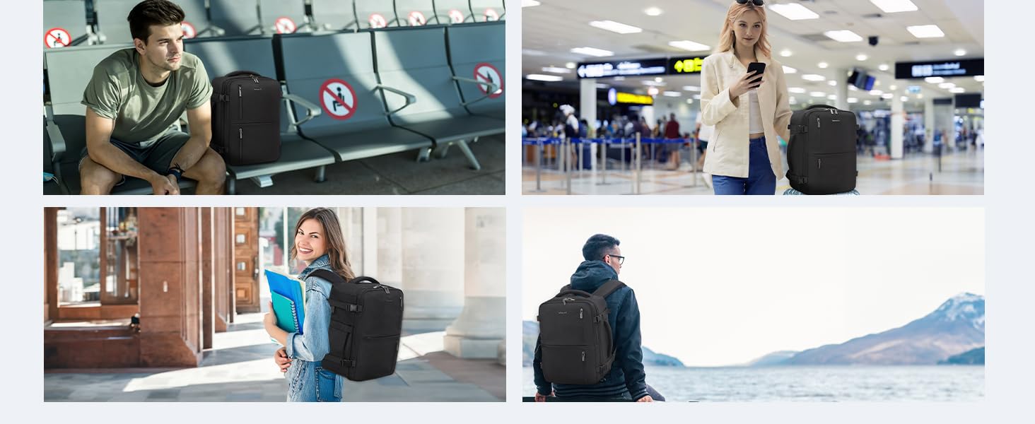 Рюкзак LOVEVOOK для жінок, ручна поклажа, 40x30x20 см, 24л, для ноутбука 14 дюймів, для подорожей, бізнес-рюкзак, бежевий