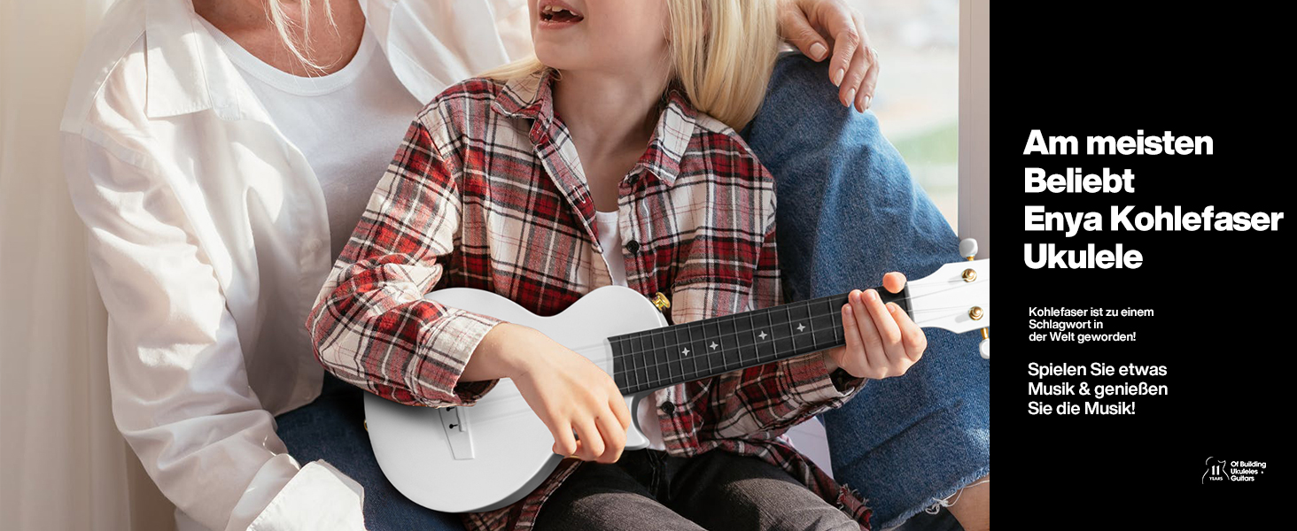 Укулеле Enya Ukulele-Sopran NOVA U Mini 21 дюйм - блакитне укулеле з карбону, професійне для початківців, дорослих та дітей. Комплект з чохлом, ремінком, каподастром та струнами. Чудовий подарунок та для подорожей.