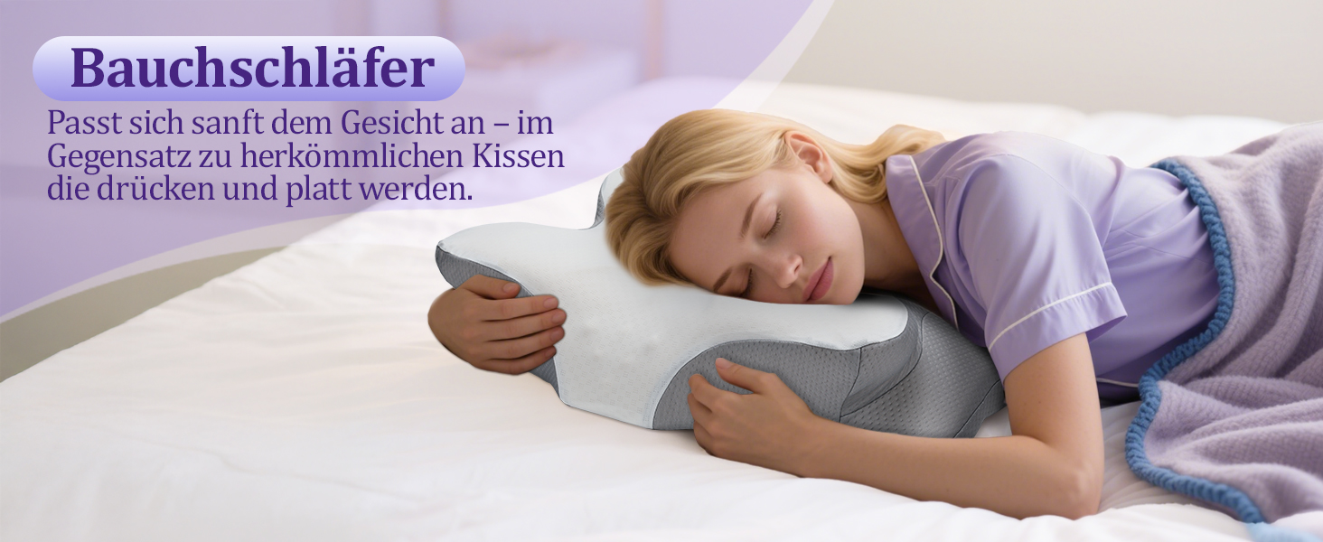 Подушка для шиї з Memory Foam - Ортопедична подушка для сну, бічних, спинних та тих, хто спить на животі. Підтримка шиї.