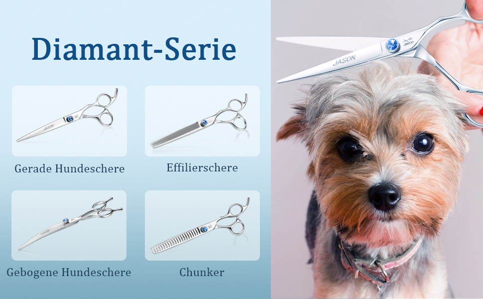 Професійна вигнута ножиці для грумінгу собак JASON 7' - ножиці для витончення шерсті, з японської сталі 440C (21 зуб), для професійного догляду за собаками