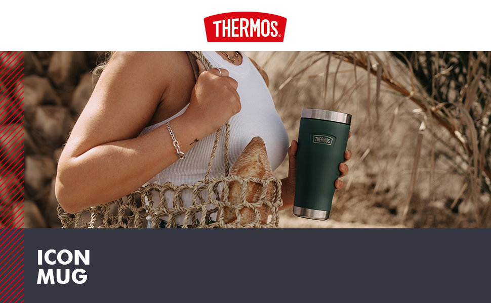 Термос ICON MUG 0,47л, темно-сірий/графітовий матовий, сталевий термокружка, 470мл, ізотермічний термос, 7 год гаряче / 22 год холодне, для кави з собою, миється в посудомийній машині, абсолютно герметичний, без BPA, 0,47л, темно-сірий/графітовий матовий