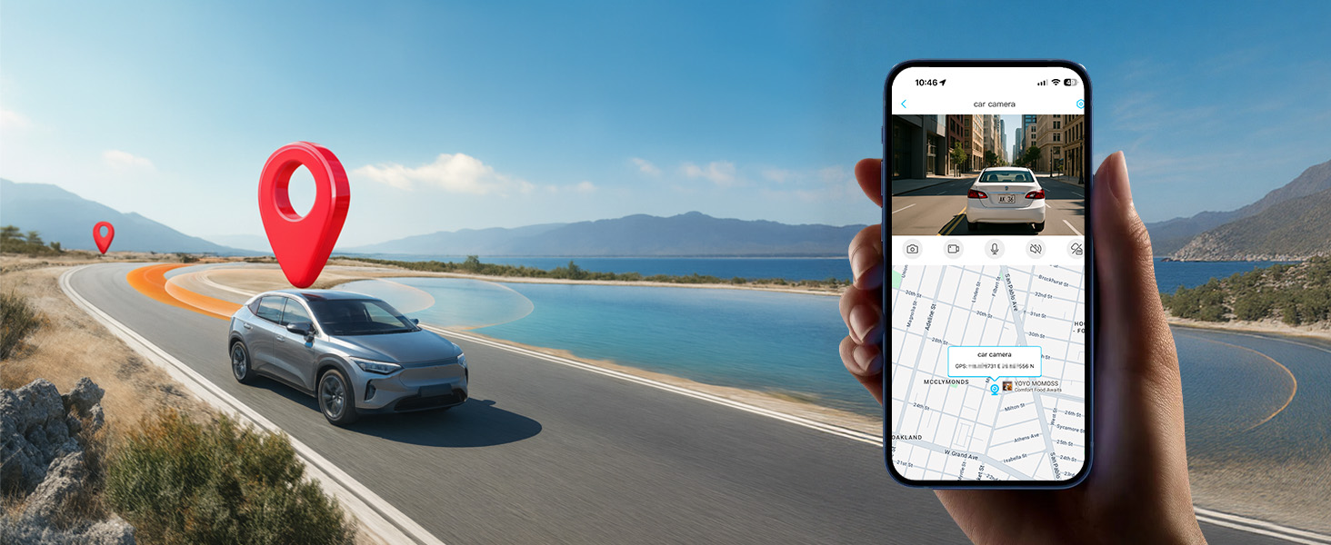 Автомобільний відеореєстратор LAMTTO 4G LTE з GPS-трекером, функцією віддаленого перегляду в реальному часі, Cloud-зберіганням та моніторингом паркування для авто та автопарків