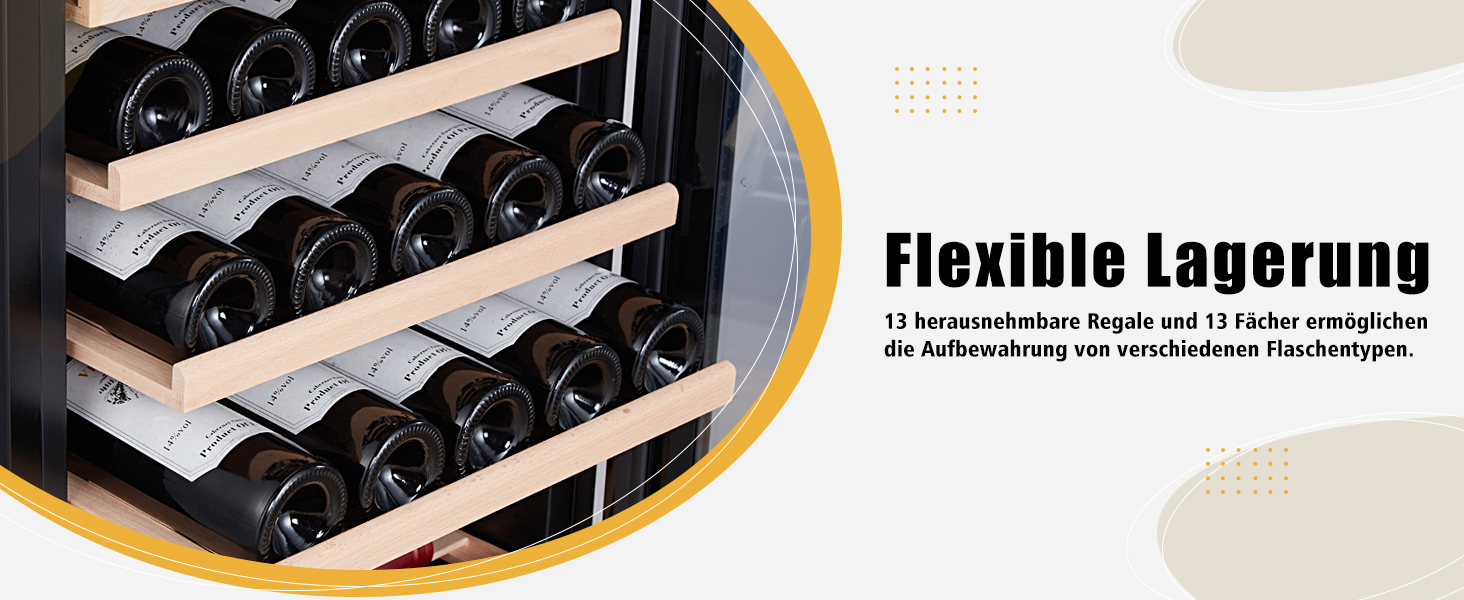 Kalamera 45-Bottle Dual Zone Wine Refrigerator - 120 Liter Capacity with LCD Display - 5-10°C/10-18°C Temperature Zones