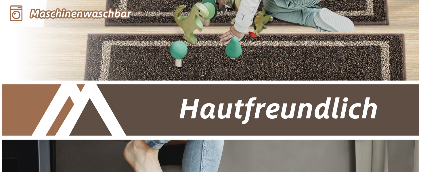 Килимок для сходин COSY HOMEER 70x22 см (15 шт.), самоклеючий, антиковзкий, для дому, машинного прання, 100% поліестер, TPE-підкладка (Коричневий, 4 шт.)