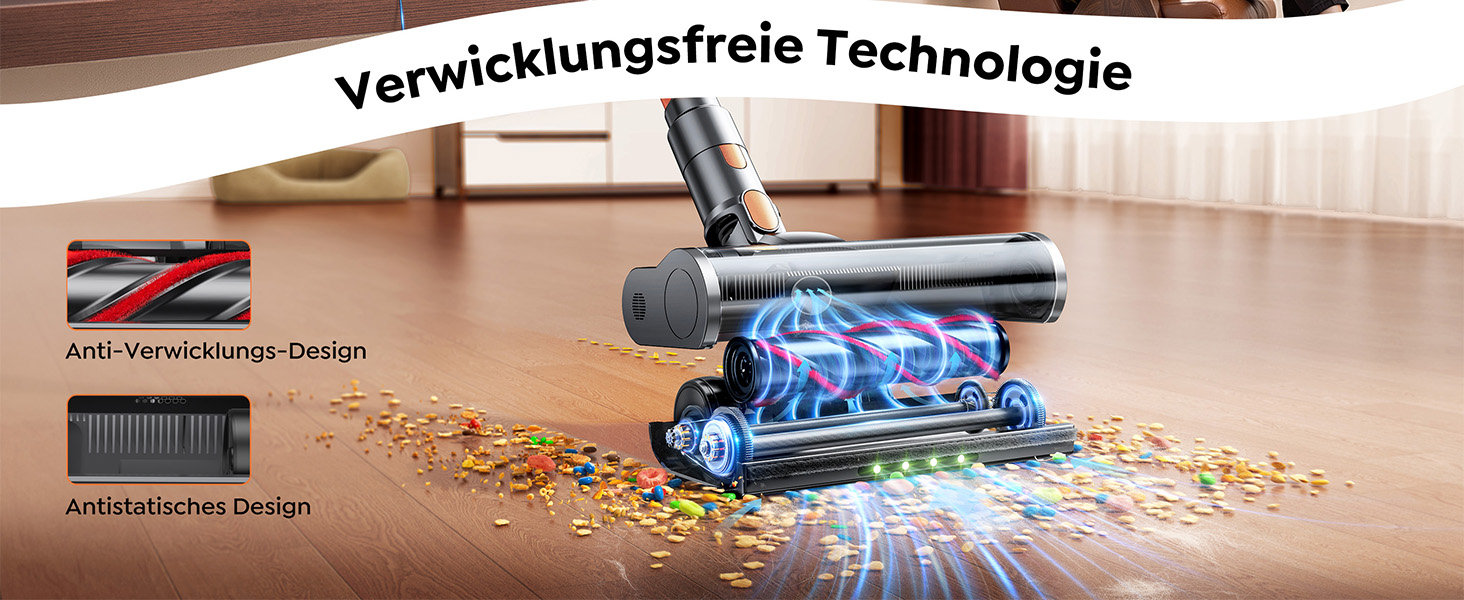 SMOTURE VAC04 Бездротовий акумуляторний пилосос, 50000 Па потужність всмоктування, 65 хвилин роботи, самостійна підставка, гнучкий шланг, щітка Anti-Tangle, док-станція для зарядки, для шерсті тварин, килимів та твердих поверхонь