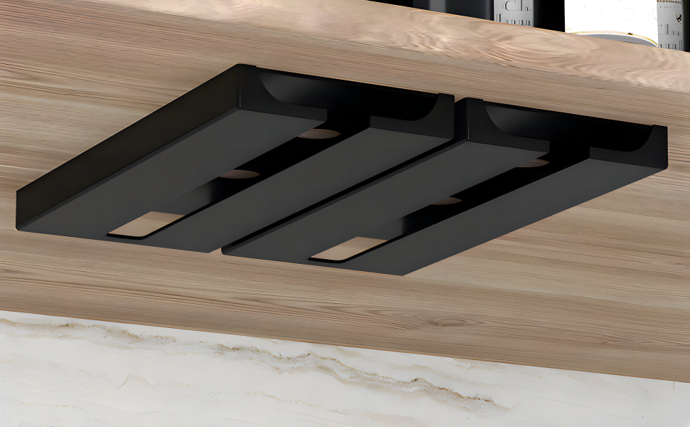 Кріплення для келихів на шийку, 2 шт., чорний колір. Підвісні тримачі для келихів без свердління, для бару, кухні, шафи.