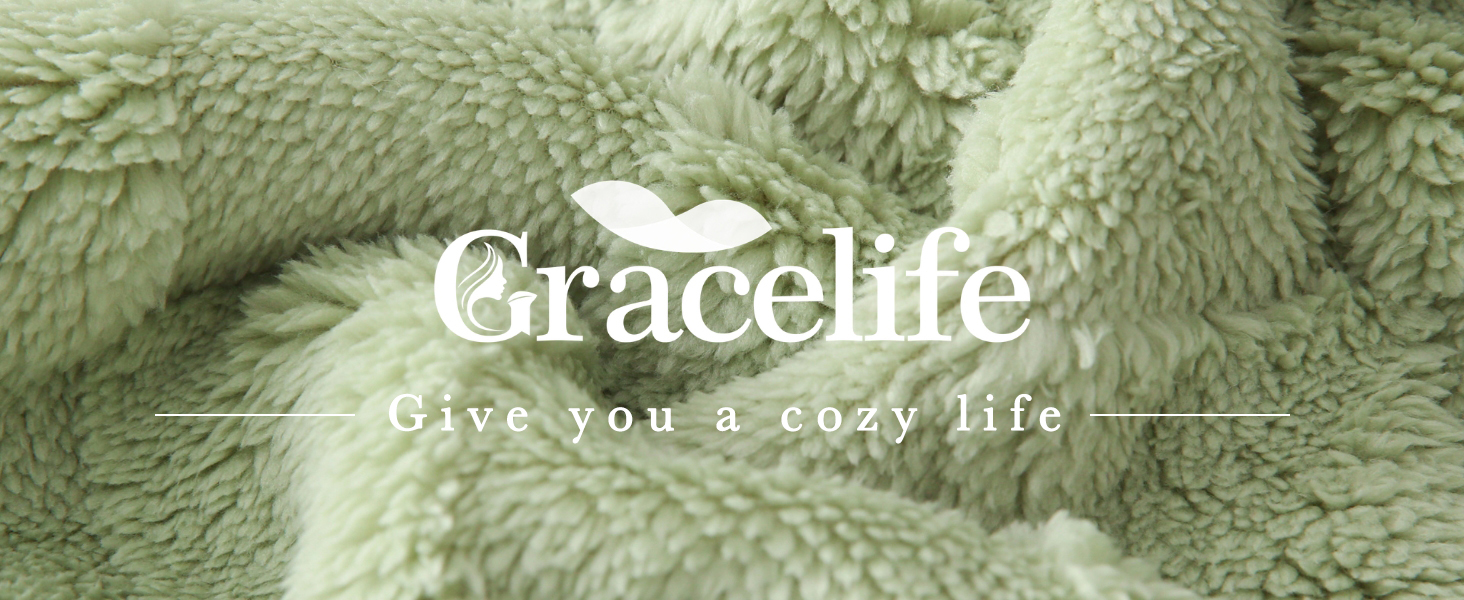 Плед Gracelife Sherpa з м'якого флісу, великий, теплий, 150 x 200 см (80'*90', світло-сірий)