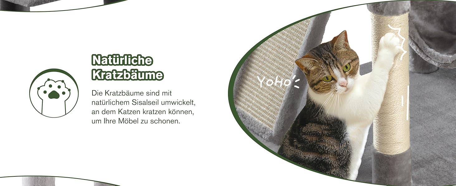 Котячий будиночок MUTICOR - великий когтетоп з будиночком, 206 см, сірий