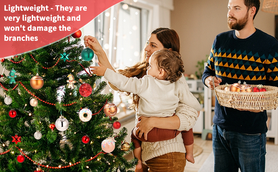 Набір прикрас для ялинки на Новий Рік: 42 штуки, кульки, червоний, зелений, золотий | Ялинкові прикраси