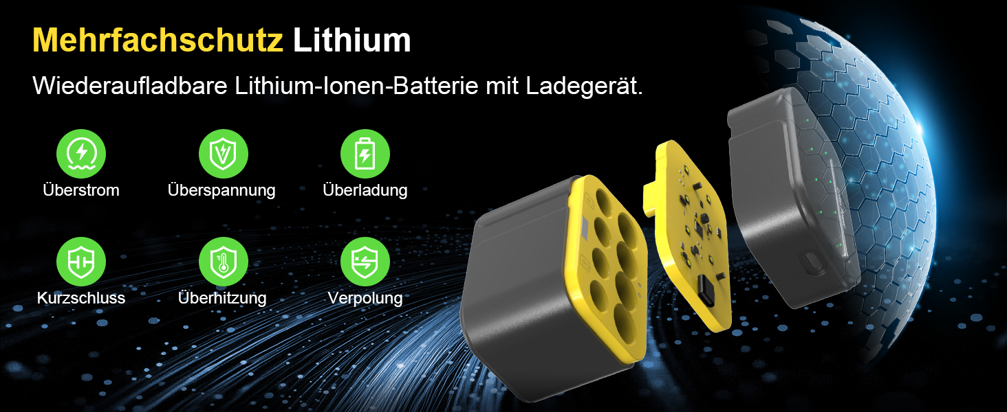 SURFOU Акумулятори Li-Ion 4xAA + 4xAAA з зарядним пристроєм, 1300 мАг, 1600+ циклів, 4xAA 3700мАг, 4xAAA 1300мАг