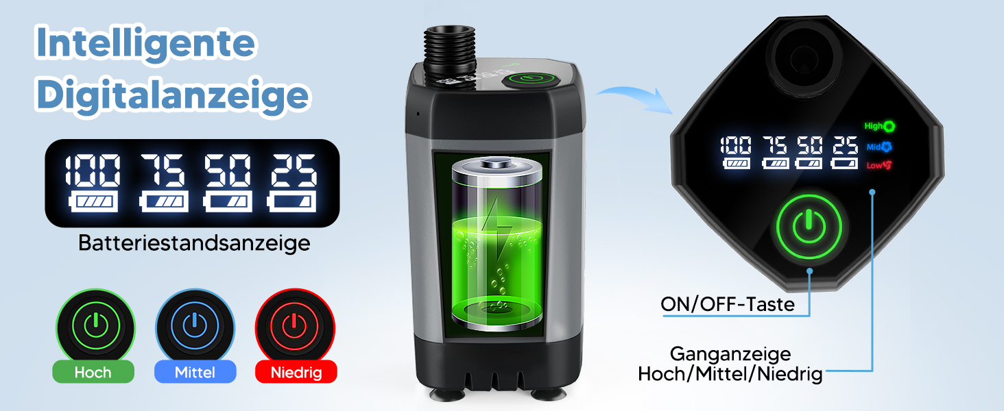 HOTOIQ Portable Electric Camping Shower with Pump - Outdoor Shower Set for Camping, Travel, Garden, Hiking, and Car Washing
